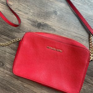 Michael Kors Red Box Crossbody Purse Like New!